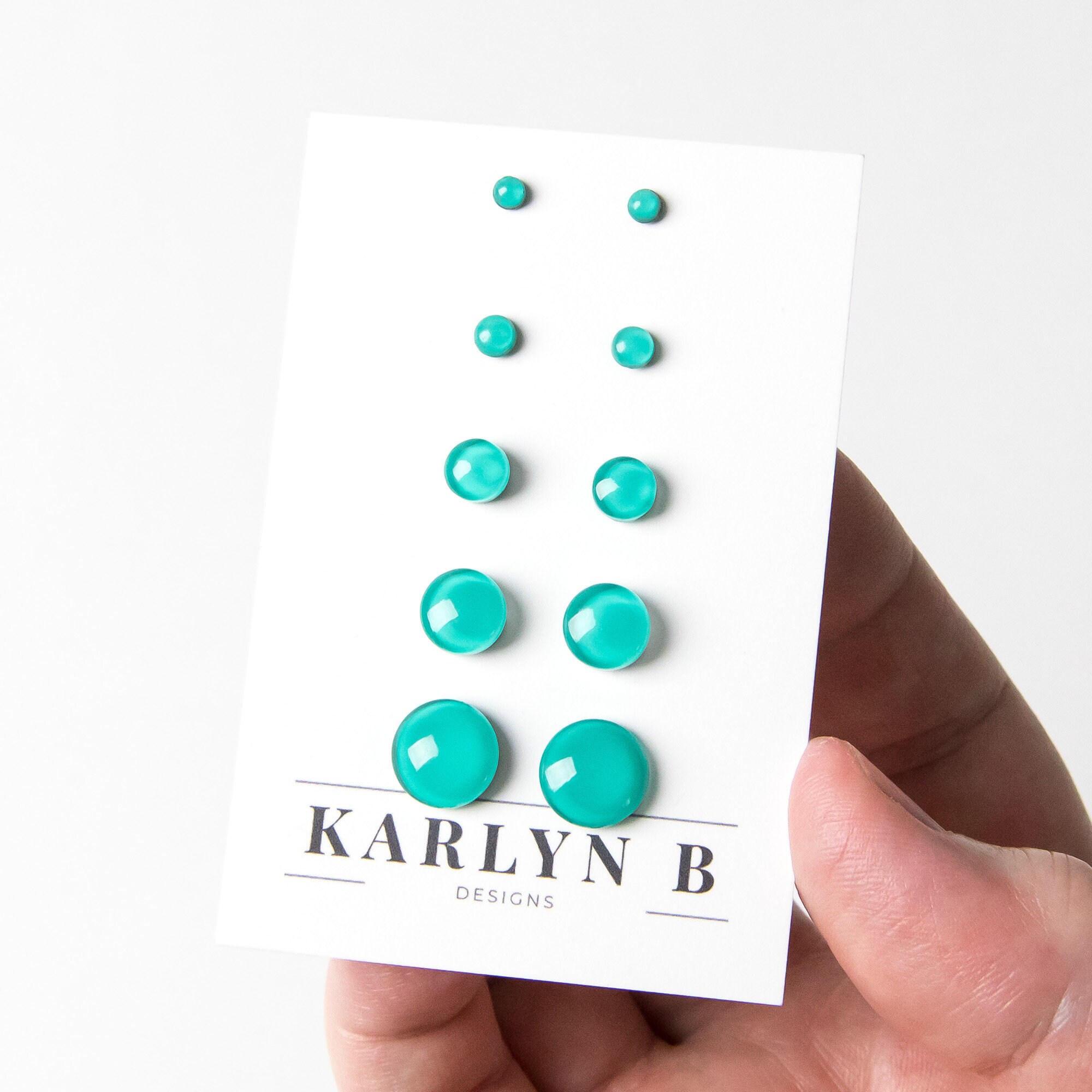 Turquoise Ear Stack Turquoise Stud Earrings - Colorful Resin Studs for Sensitive Ears ...