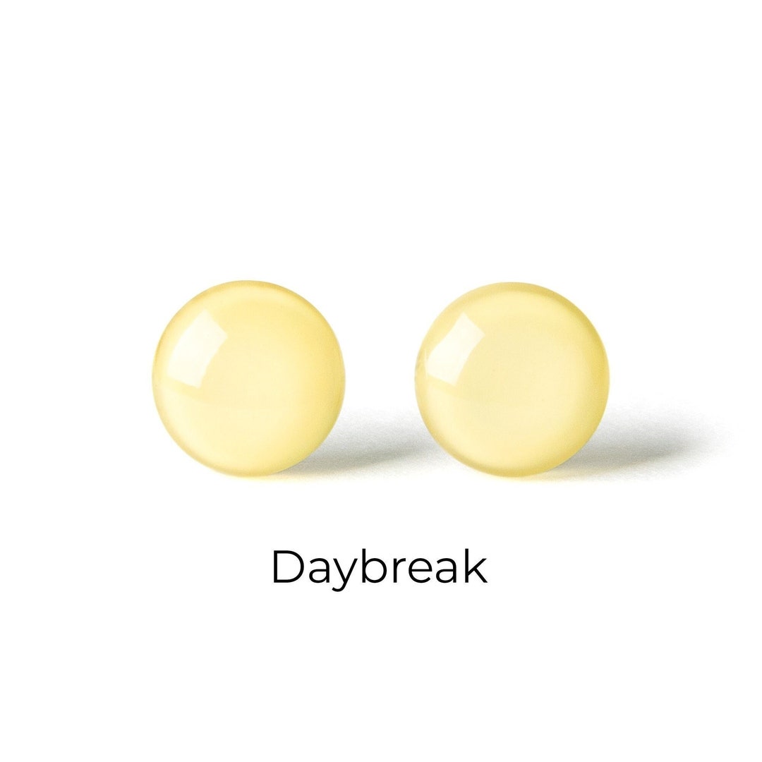 Thread Earring Yellow Light Yellow Earrings - Colorful Dot Stud Earrings - Simple Small Resin ...