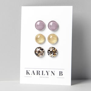 Three Pair Stud Earring Set - Colorful Dot Stud Earrings - Simple Small Resin Stud Earrings - Hypoallergenic Posts - Gift Set