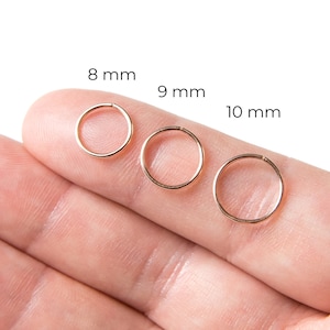 Hoop Earring Set - Rose Gold Hoop Earrings - Small Hoop Earrings - 14k Rose Gold Filled - Rose Gold Huggie Hoop Earrings - 8mm, 9mm, 10mm