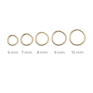 Puede incluir: Cinco pendientes de aro de oro en diferentes tama&ntilde;os, que van de 6 mm a 10 mm de di&aacute;metro.