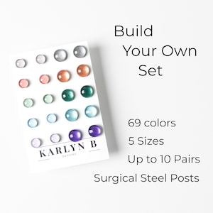 Build Your Own Custom Stud Earring Set - Color Dot Earrings - Resin Earrings - Colorful Everyday Earrings - Small Studs - Gift Set