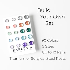 Build Your Own Custom Stud Earring Set - Titanium Posts - Color Dot Earrings - Resin Earrings - Everyday Earrings - Small Studs - Gift Set