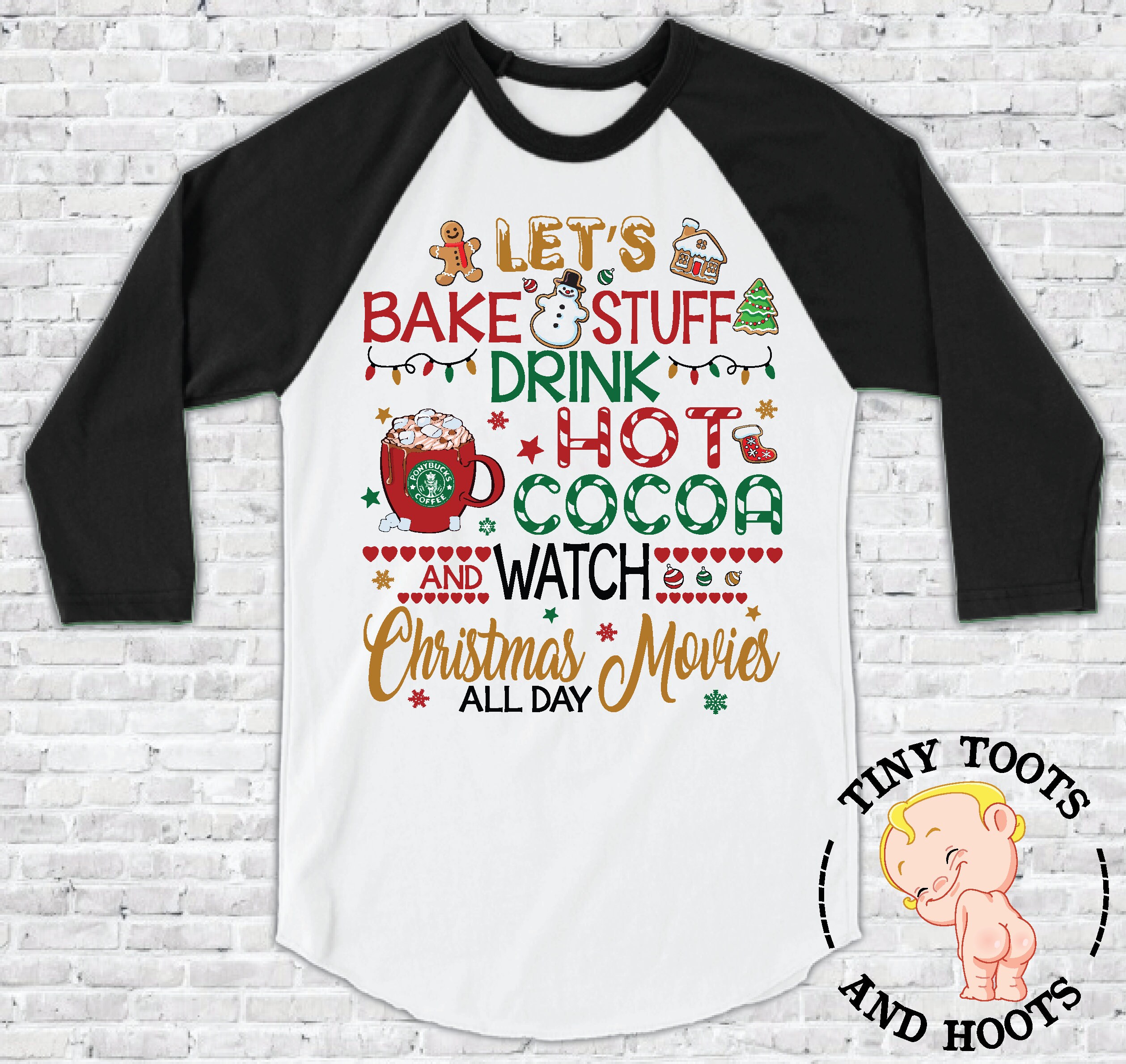 Nous allons faire cuire trucs boisson chocolat chaud et regarder des films de Noël tous les jours vacances Fun Raglan chemise, chemise de Noël, adulte unisexe chemise à manches Nous allons faire cuire trucs boisson chocolat chaud et regarder Noël des films de Noël regarder tous les jours vacances Fun Raglan chemise, chemise de Noël, adulte unisexe chemise à manches d1379f