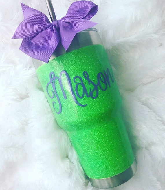 Lime Green Glitter Tumbler Available in All Sizes 10 Oz Etsy