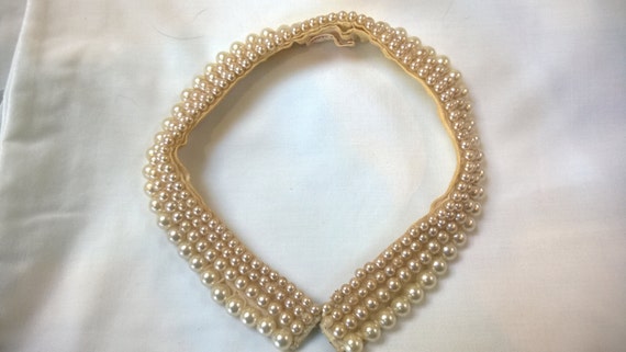 vintage faux pearl collar for sweater - image 3