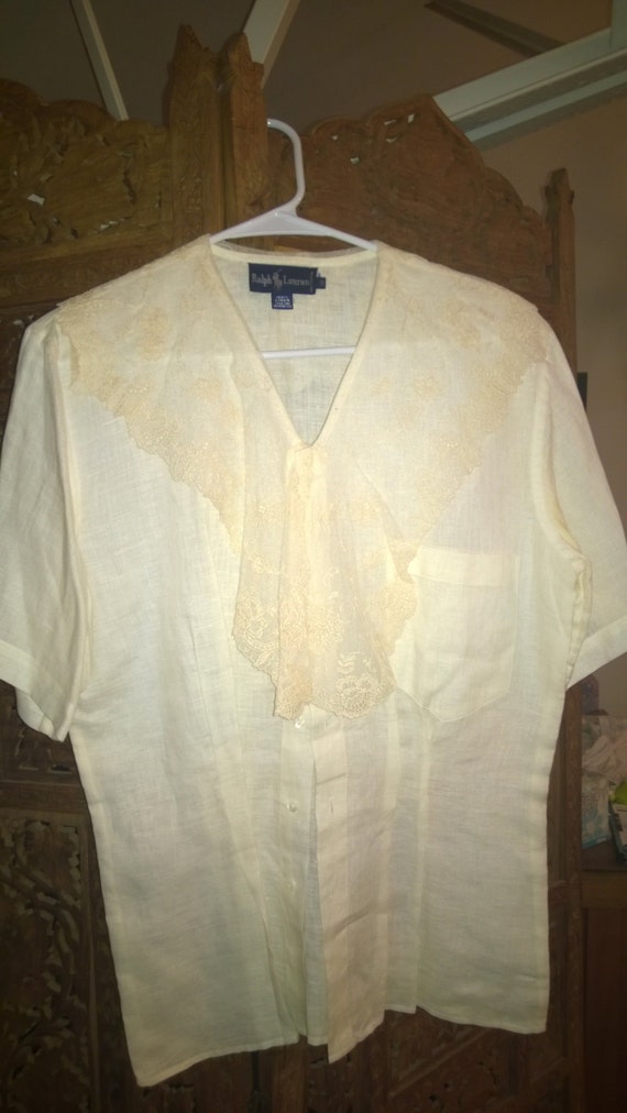 Ralph Lauren Linen and Lace dress shirt