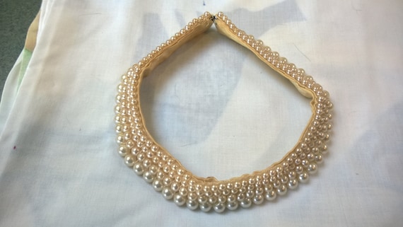 vintage faux pearl collar for sweater - image 1