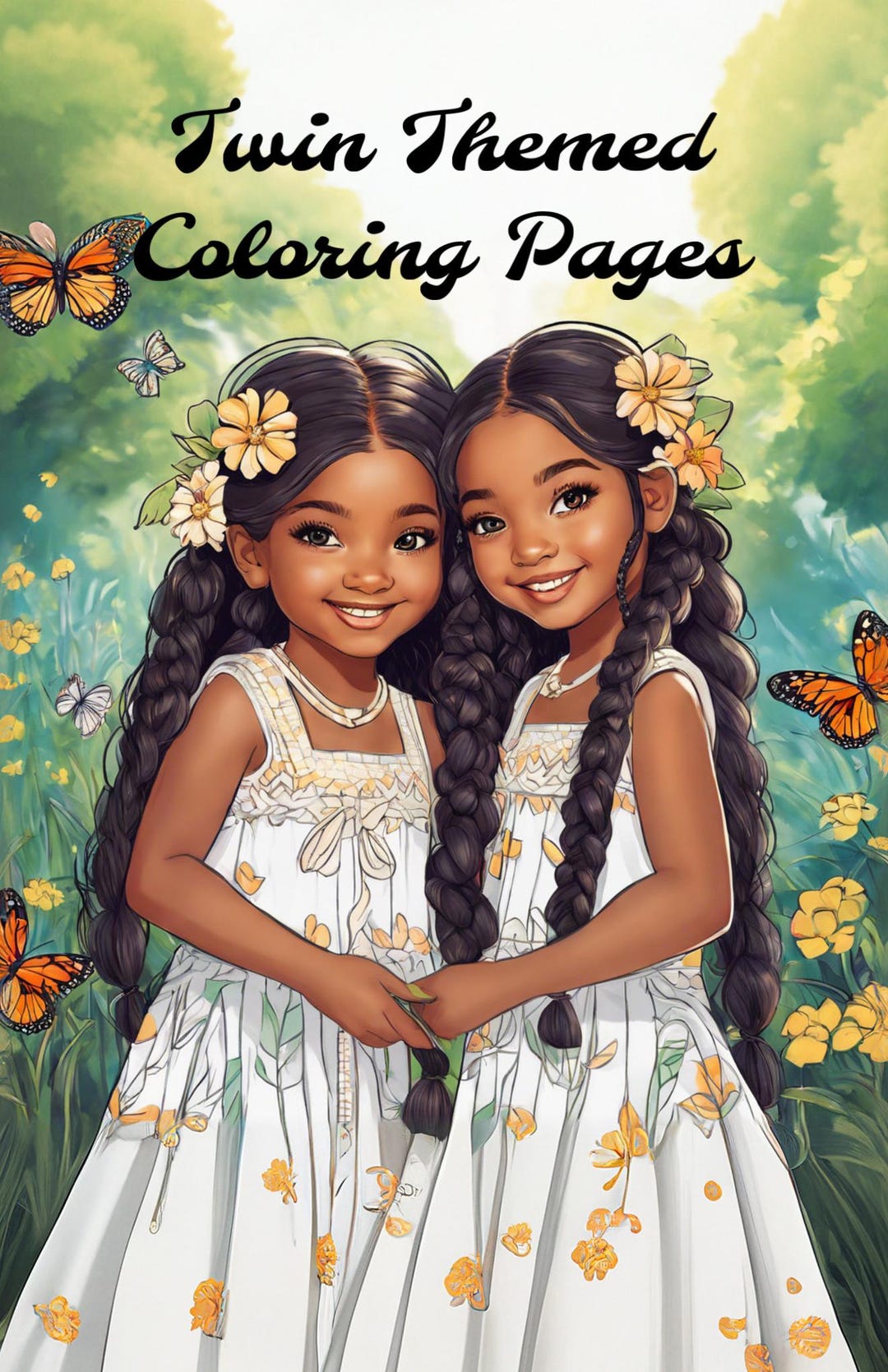 Twin themed coloring pages etsy