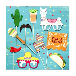 Fiesta Photo Props: Taco Baby Shower, Cinco de Mayo, 10-Piece Set