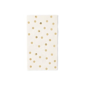 Engagement Party Decorations | Birthday Decoration | New Year Eve Dinner Napkin | Bridal Shower Napkin | Gold White Polka Dot | Bachelorette