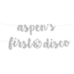 First Disco Banner | First Birthday Party Decorations | Disco Cowgirl 1st Birthday One | 70's Disco 1st Rodeo Birthday Banner Ball Pink