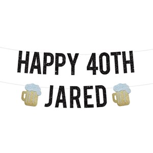 40th Birthday Decorations Men | Happy 40th Birthday Banner Men | 40th Birthday Decoration Man | Beer Birthday 40 Custom Banner Name 1984