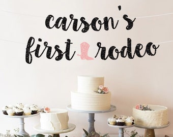 First Rodeo Banner | First Birthday Party Decorations | Disco Cowgirl 1st Birthday One | Cowgirl 1st Rodeo Birthday Banner Cowboy Boot Pink