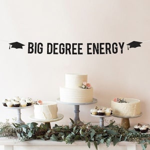 Big Degree Energy Graduation Banner | Funny Graduation Party Decorations | Masters Degree Phd College Graduation Doctor | Class of 2022