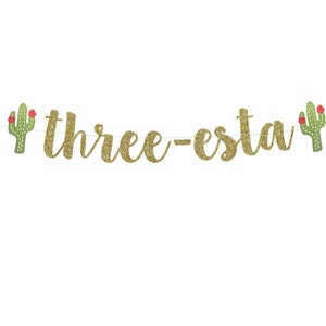 Three Esta Decorations | Three-Esta Birthday Party Decorations | 3rd Birthday Fiesta Party | Three Year Old Fiesta Birthday Cactus Third