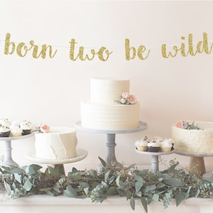 Born Two Be Wild Birthday Decorations Banner | Two Wild Birthday Girl | Safari Birthday Boy | 2nd Second Birthday | Jungle Birthday Sign