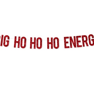 Friendsmas Christmas Party Banner | Big Ho Ho Ho Energy | Merry Christmas Decoration | Sweater Party | Funny Banner | Holiday Sign Red