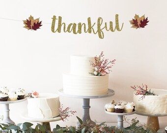 Thankful Banner | Thanksgiving Banner | Fall Decorations | Thanksgiving Sign | Fall Banner | Thankful Sign | |Thanksgiving Decorations