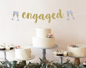 Engagement Party Decorations | Engaged Banner | Engagement Party Ideas | Engagement Party Decor | Engagement Party Sign | Engagement Banner