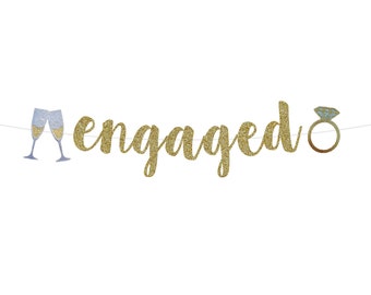 Engagement Party Decorations | Engaged Banner | Engagement Party Ideas | Engagement Party Decor | Engagement Party Sign | Engagement Banner