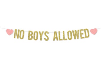 Galentines Day Party Decorations | No Boys Allowed Banner | Valentine's Day Party | Galentines Brunch Sign | Divorce Party Decorations Pink