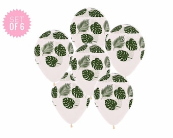 Palmbladballonnen: tropische junglefeestdecoraties (set van 6)