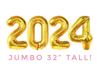 2024 Balloons | New Years Eve Party Decorations | Happy New Years Eve Number Balloons | Gold Balloon | New Year 2024 Decor | Photo Backdrop