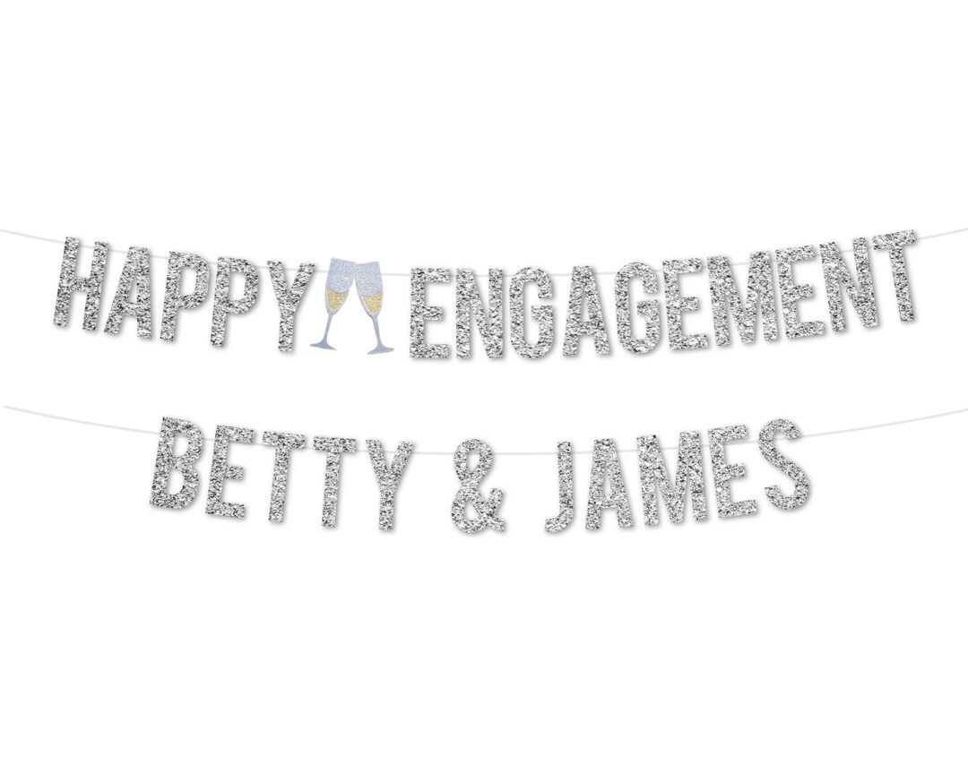 Engagement Banner With Names Engagement Party Decoration Etsy
