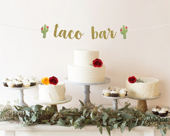 Taco Bar Banner Taco Party Decorations Taco Bar Sign Etsy