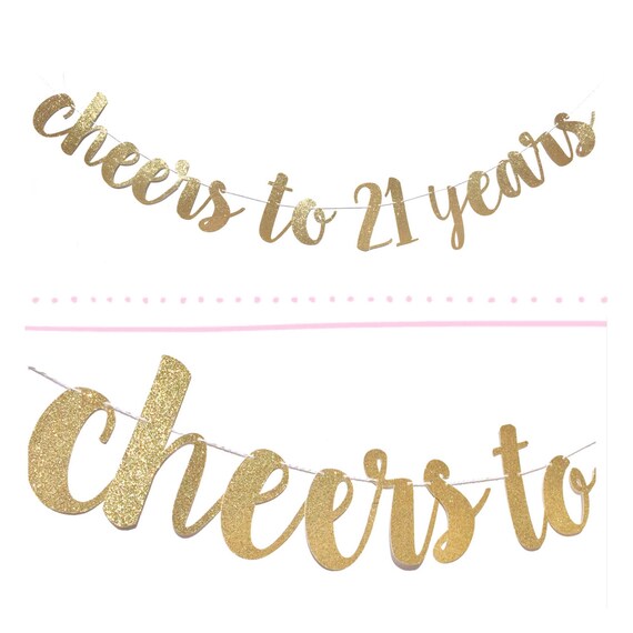 21st Birthday Banner Cheers To 21 Years Banner 21st Etsy