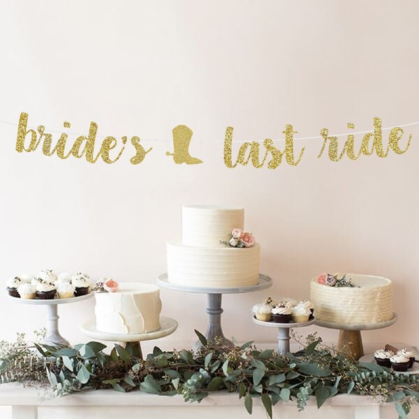 Bride's Last Ride Banner | Disco Cowgirl Bachelorette | Rodeo Nashville Bachelorette | Cowboy Western Bachelorette Party | Nash Austin