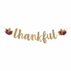 Thanksgiving Banner | Thanksgiving Decorations | Thankful Banner Sign | Friendsgiving Banner | Thanksgiving Decor Sign | Fall Decorations