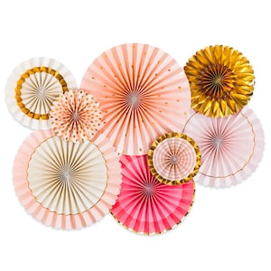 Decoraciones para despedida de soltera/fans de fondo de fotos oro rosa/decoración de despedida de soltera/apoyos de fotos de cabina de fotos