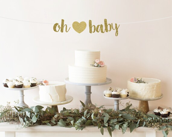 Baby Shower Banner Baby Shower Decorations Oh Baby Banner Etsy