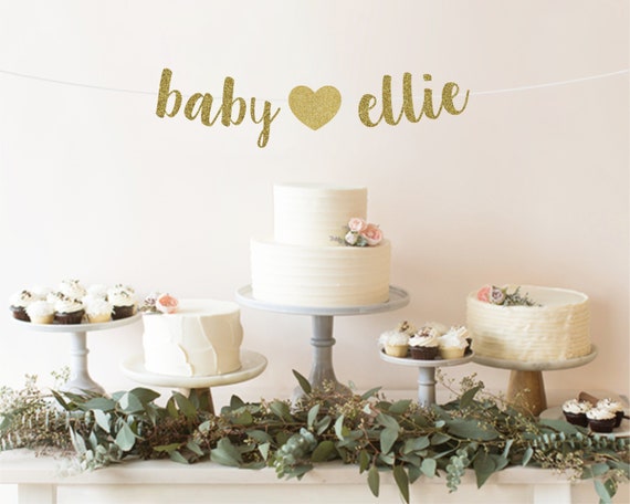 Baby Shower Decoration Baby Shower Banner Baby Name Banner Etsy