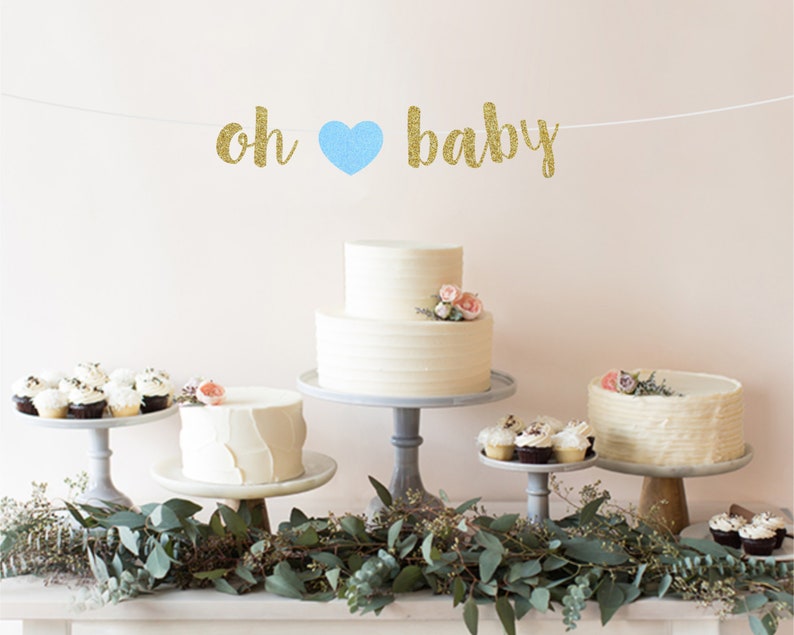 Boy Baby Shower Decorations Baby Shower Boy Banner Oh Baby Etsy