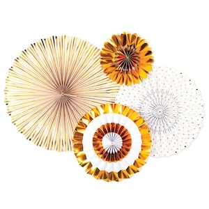 Graduation Decoration | Graduation Party Fans | Photo Backdrop Photo Booth Prop | Gold Paper Party Fans | Class of 2021 Graduation Decor