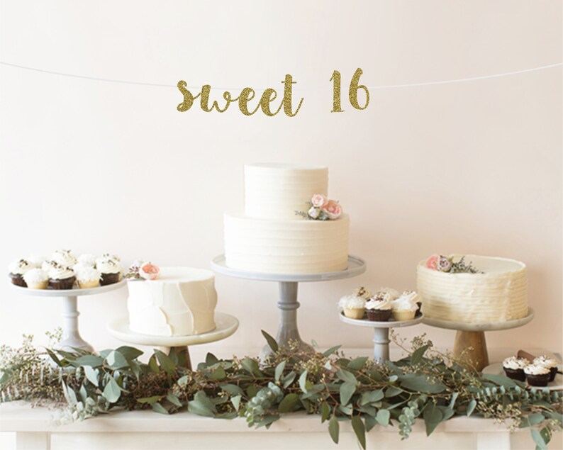 Sweet 16 Banner Sweet 16 Decoration Sweet Sixteen Etsy