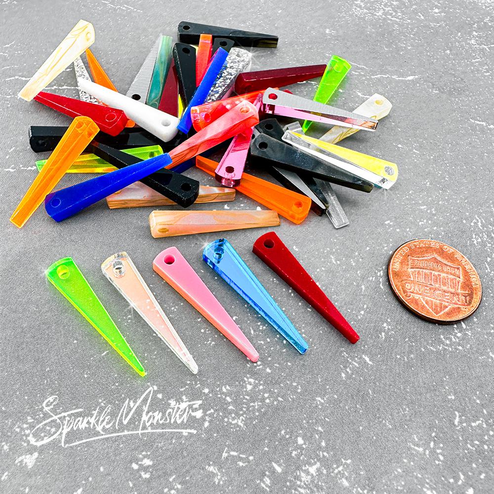 Small Spike Charms - 25 Pcs, Laser Cut Acrylic, Random Colors, Jewelry ...