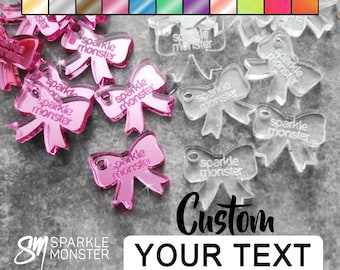 Etiquetas de joyería con lazo personalizadas: dijes acrílicos grabados, etiquetas personalizadas para vasos
