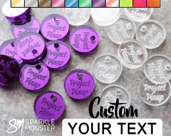 Etiquetas de joyería acrílica personalizadas: dijes circulares cortados con láser