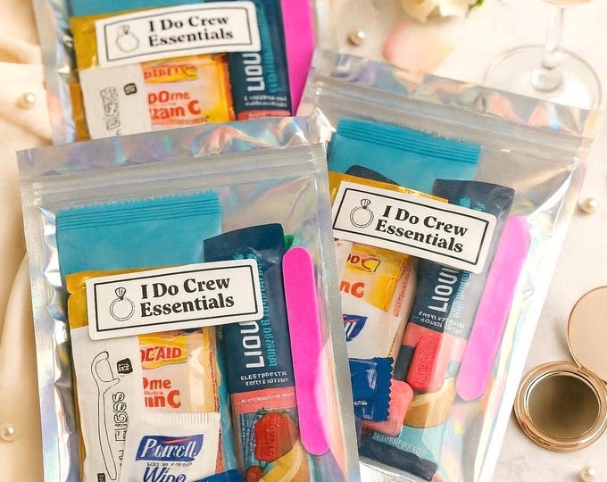 I Do Crew Essentials Bulk, Wedding Day Kit, Bride Squad Kit, Essentials Kit for Wedding Bridesmaids, Bridesmaid Gift Set, Bridal Party Gift