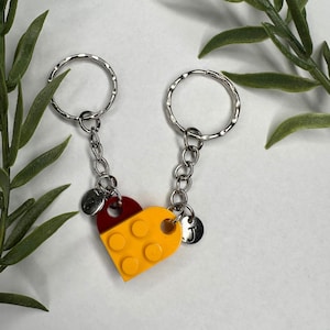 Heart Keychain Set, INITIALS Matching keychains, Couples Gift Best Friends, Personalized Couple Boyfriend Girlfriend Gift,  Friend Gift