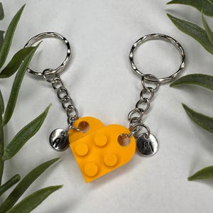 Heart Keychain Set, INITIALS Matching keychains, Couples Gift Best Friends, Personalized Couple Boyfriend Girlfriend Gift,  Friend Gift