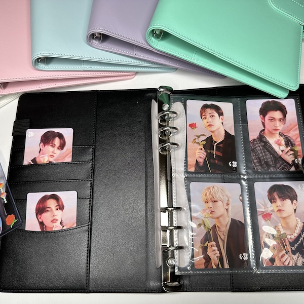 A5 Leather Kpop Photocard Binder | Pockets Photo Album Refill Sheets | Photocard Holder | Photocard Album | Kpop Photocard