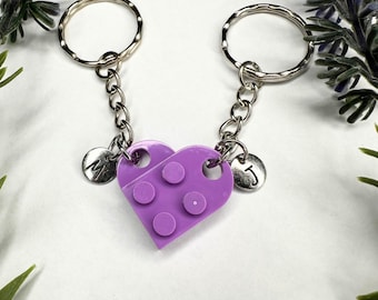 Initial Heart Keychain Set, Personalized Couple Boyfriend Girlfriend Gift, Matching keychains for her, for him, Friend Gift, Couple Gift