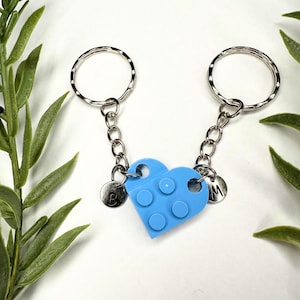 Initial Heart Keychain Set, Personalized Couple Boyfriend Girlfriend Gift, Matching keychains for her, for him, Friend Gift, Couple Gift