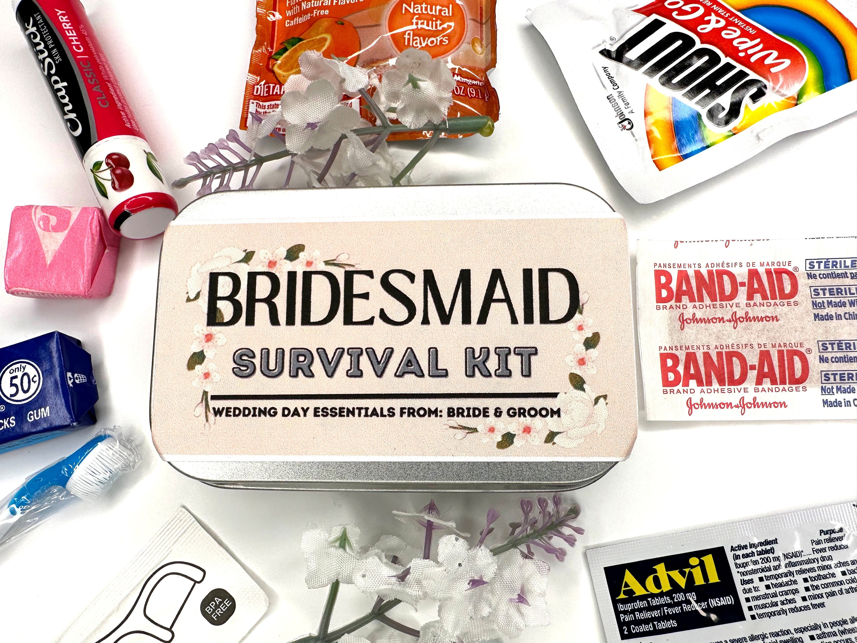 Disco Bridesmaid Wedding Day Survival Kit Gift Hangover Emergency Kit  Bridesmaid Gift Bridesmaid Survival Tin Mini-emergency Kit 