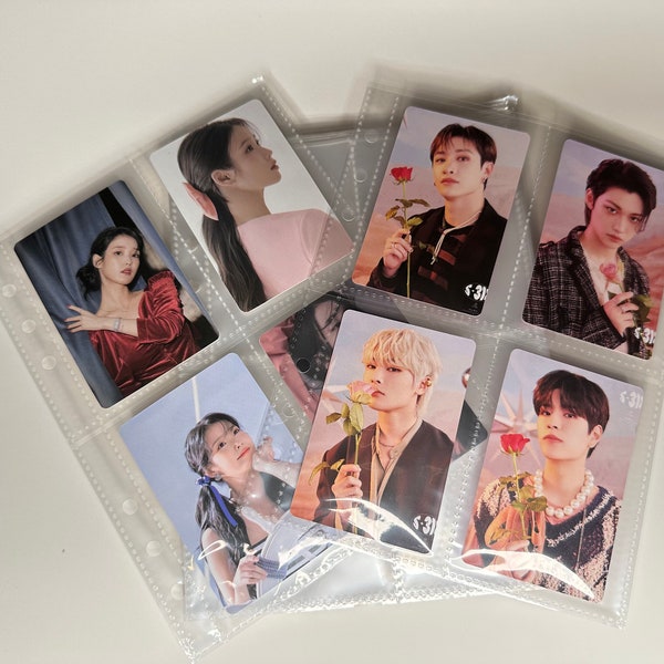 Kpop Photocard A5 Binder Pocket Refill Pages |Pockets Photo Album Refill Sheets | Photocard Holder | Photocard Album | Kpop Photocard